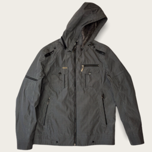 Polo Villae White & Black Checked Hooded Pocket Jacket Size 46/Large